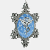 Chiropractisch Emblem Pewter Snowflake Ornament (Links)