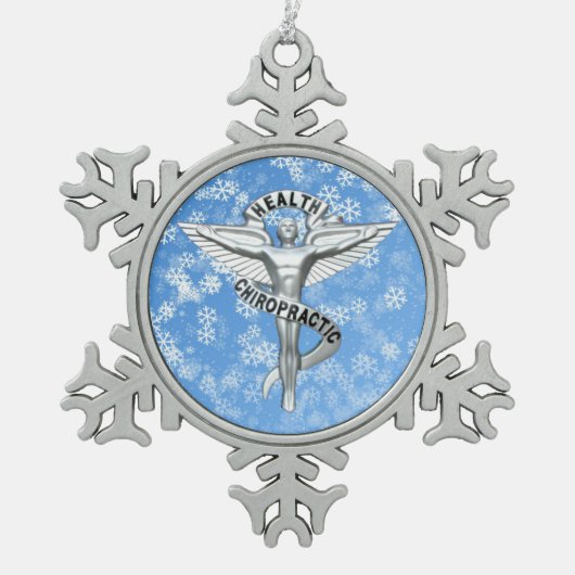 Chiropractisch Emblem Pewter Snowflake Ornament (Voorkant)