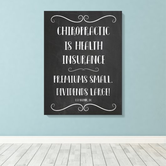 Chiropractisch is een ziektekostenverzekering 18x2 canvas afdruk (Insitu (Houten vloer))