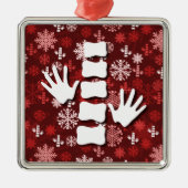 Chiropractisch kerstvierkant metalen ornament (Voorkant)