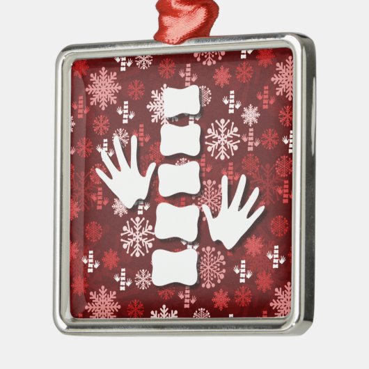 Chiropractisch kerstvierkant metalen ornament (Links)