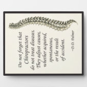 Chiropractische aanpassing Palmer Quote Easel Fotoplaat (Voorkant)