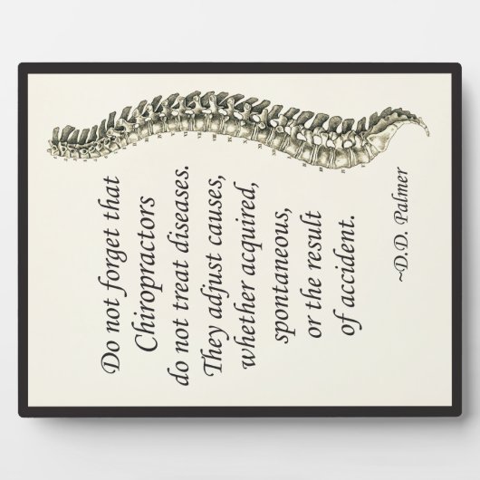 Chiropractische aanpassing Palmer Quote Easel Fotoplaat (Voorkant)