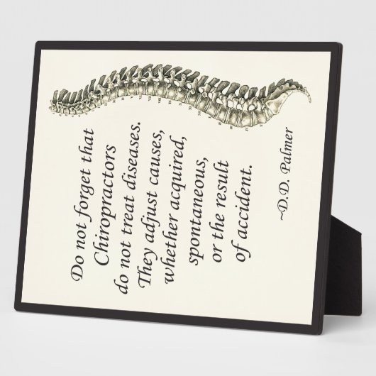 Chiropractische aanpassing Palmer Quote Easel Fotoplaat (Zijkant)