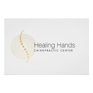 Chiropractische Abstracte goudcirkels Logo Perfect Poster