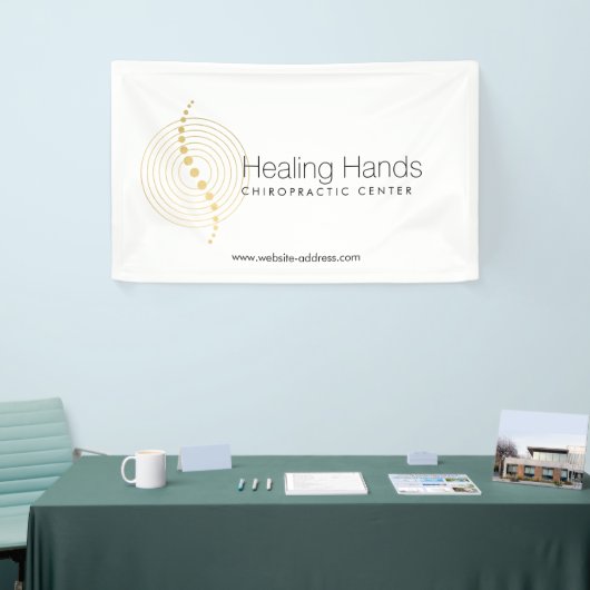 Chiropractische Abstracte goudcirkels Logo Spandoek (Beurs)