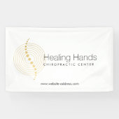 Chiropractische Abstracte goudcirkels Logo Spandoek (Horizontaal)