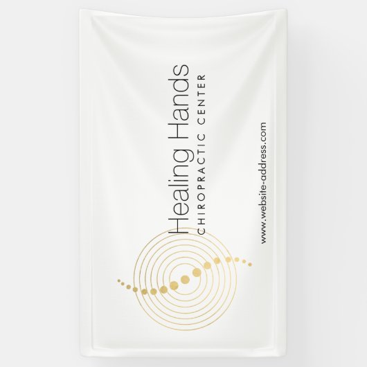 Chiropractische Abstracte goudcirkels Logo Spandoek (Verticaal)