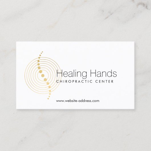 Chiropractische Abstracte goudcirkels Logo Visitekaartje (Voorkant)