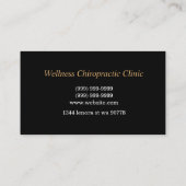 Chiropractische afdeling voor medische zorg visitekaartje (Achterkant)