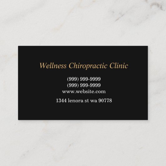 Chiropractische afdeling voor medische zorg visitekaartje (Achterkant)