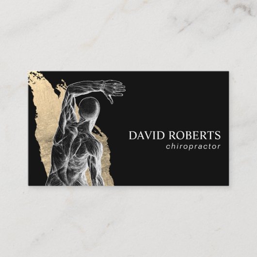 Chiropractische anatomie Black & Gold Chiropractor Visitekaartje (Voorkant)