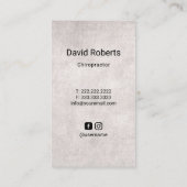 Chiropractische  anatomie Blue Chiropractor Visitekaartje (Achterkant)