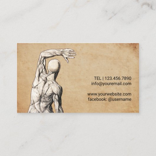 Chiropractische anatomie Chiropractor Visitekaartje (Achterkant)