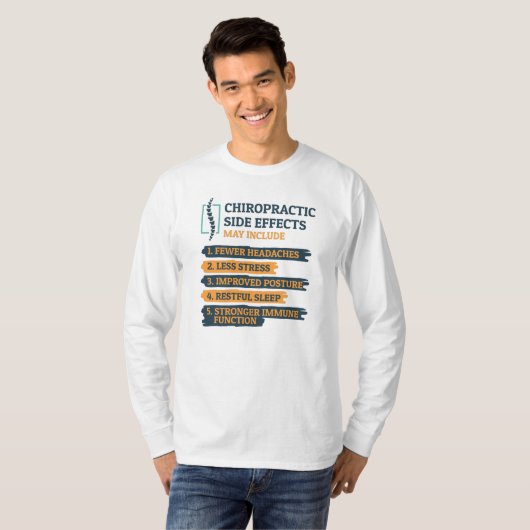 Chiropractische bijwerkingen Funny Chiropractor T-shirt (Voorkant volledig)