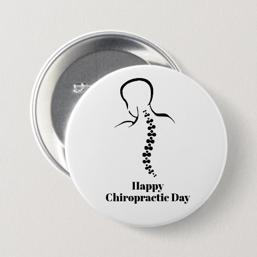 Chiropractische Button op de dag met contouren van (Voorkant /achterkant)