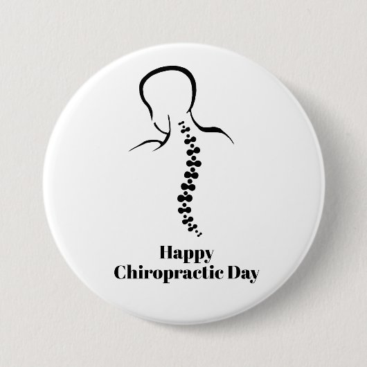 Chiropractische Button op de dag met contouren van (Voorkant)