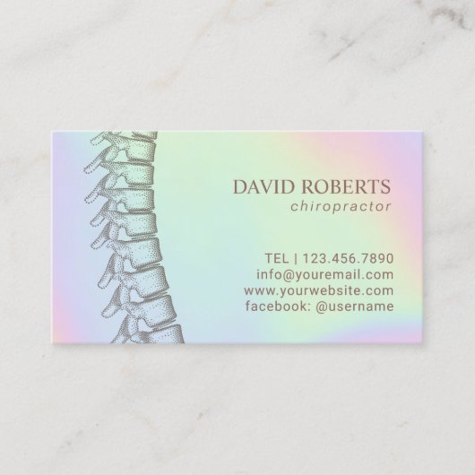 Chiropractische chiropractor Pastel Spine Appointm Afsprakenkaartje (Voorkant)
