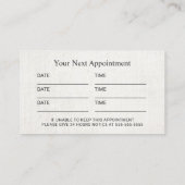 Chiropractische chiropractor Spine Plain Appointme Afsprakenkaartje (Achterkant)