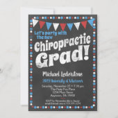 Chiropractische Graduation Party Invitation Red Bl Kaart (Voorkant)