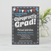 Chiropractische Graduation Party Invitation Red Bl Kaart (Staand voorkant)