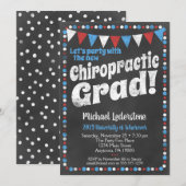 Chiropractische Graduation Party Invitation Red Bl Kaart (Voorkant / Achterkant)