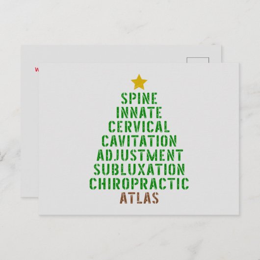 Chiropractische kerst, Chiropractisch Briefkaart (Voorkant / Achterkant)