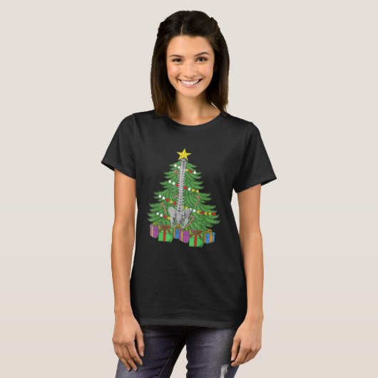 Chiropractische kerstboom - Anatomie Gift T-shirt (Voorkant volledig)