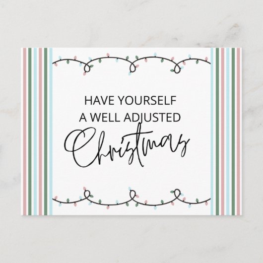 Chiropractische kerstKaart, Chiropractic, Chiro Briefkaart (Voorkant)