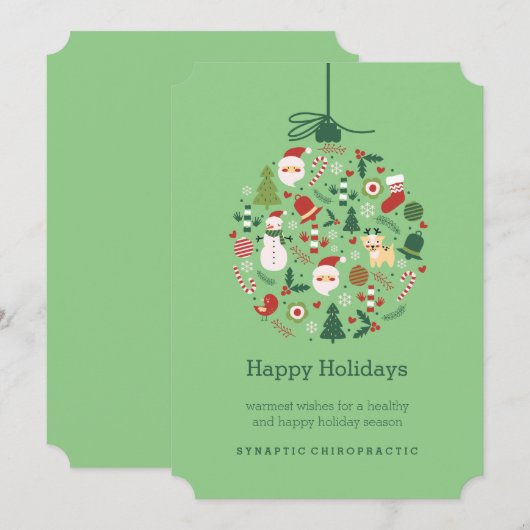 Chiropractische kerstkaarten voor sierdoeleinden F Feestdagenkaart (Voorkant / Achterkant)