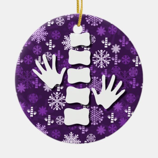 Chiropractische kerstversiering keramisch ornament (Voorkant)