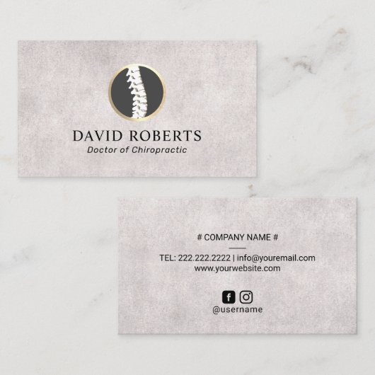 Chiropractische Logo  Chiropractor Visitekaartje (Voorkant / Achterkant)