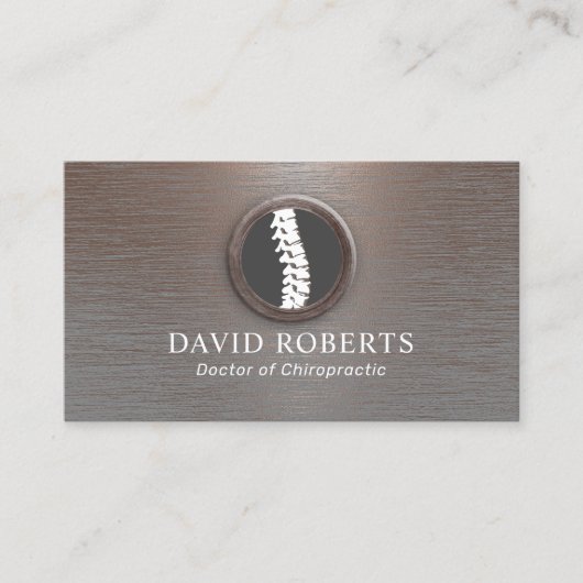 Chiropractische Logo metale chiropractor Visitekaartje (Voorkant)
