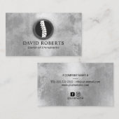 Chiropractische Logo Trendy Silver Chiropractor Visitekaartje (Voorkant / Achterkant)