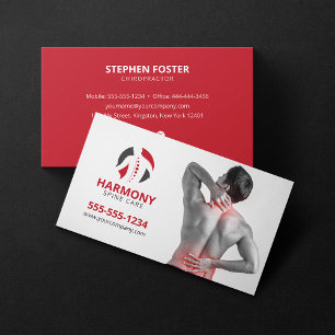 Chiropractische Massage Therapie Chiropractor Rood Visitekaartje