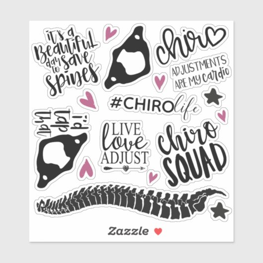 Chiropractische Stickers, Chiropractor, Sticker (Vel)