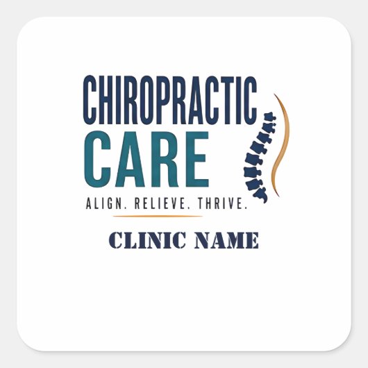 Chiropractische Zorg Medisch Ontwerp Vierkante Sticker (Voorkant)