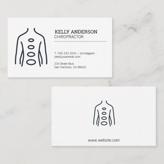 chiropractor | achterdiagram visitekaartje (Voorkant / Achterkant)