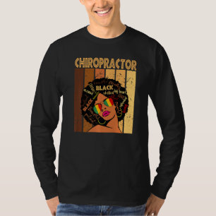 Chiropractor Afro African American Women Black T-shirt