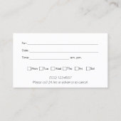 Chiropractor Afspraak Herinnering Chiropractie Visitekaartje (Achterkant)