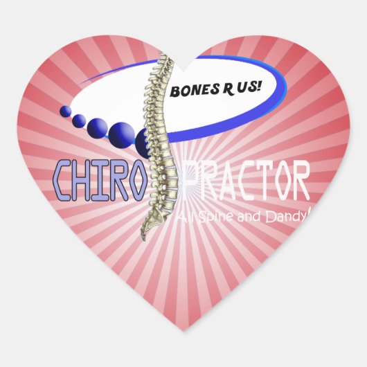 CHIROPRACTOR - ALLE SPINE EN DANDY - BOTTEN R.V. HART STICKER (Voorkant)