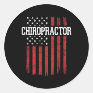 Chiropractor Amerikaanse Vlag USA Patriot U Ronde Sticker