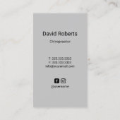 Chiropractor Anatomy Back Chiropractic Navy Blue Visitekaartje (Achterkant)