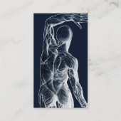 Chiropractor Anatomy Back Chiropractic Navy Blue Visitekaartje (Voorkant)