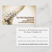 Chiropractor Appointment Card Afsprakenkaartje (Voorkant / Achterkant)