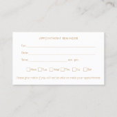 Chiropractor Appointment Reminder Bus Visitekaartje (Achterkant)