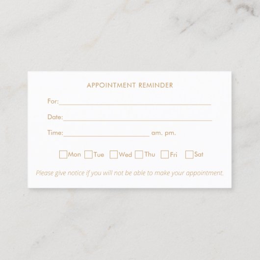 Chiropractor Appointment Reminder Bus Visitekaartje (Achterkant)