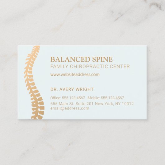 Chiropractor Appointment Reminder Bus Visitekaartje (Voorkant)