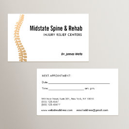Chiropractor Appointment Reminder Bus Visitekaartje