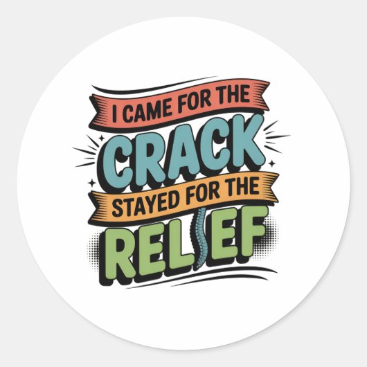 Chiropractor Back Relief Funny Gift Ronde Sticker (Voorkant)